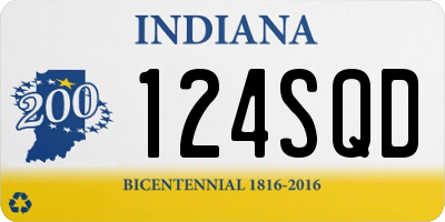 IN license plate 124SQD