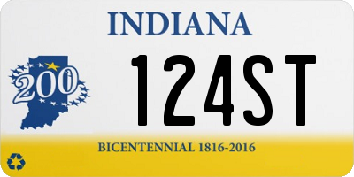 IN license plate 124ST