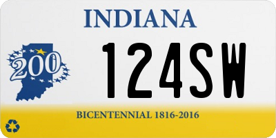 IN license plate 124SW