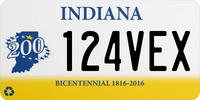IN license plate 124VEX