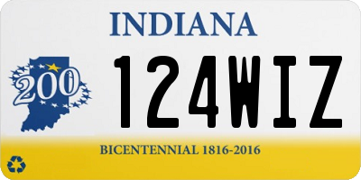 IN license plate 124WIZ