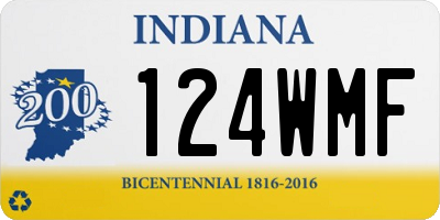 IN license plate 124WMF
