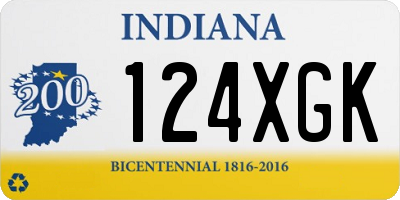 IN license plate 124XGK