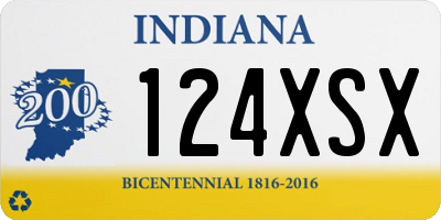 IN license plate 124XSX