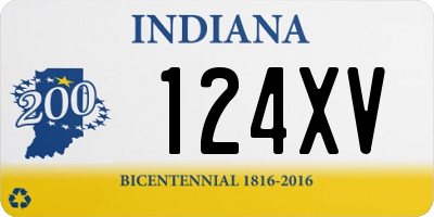 IN license plate 124XV