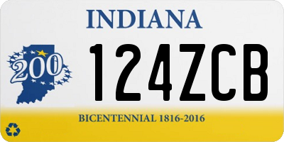 IN license plate 124ZCB
