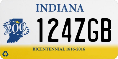 IN license plate 124ZGB