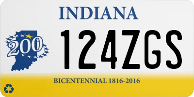 IN license plate 124ZGS