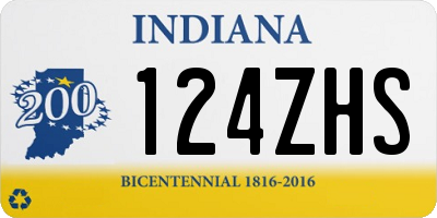 IN license plate 124ZHS