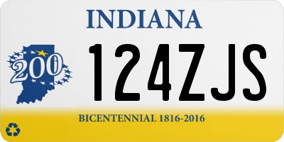 IN license plate 124ZJS