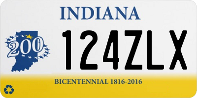 IN license plate 124ZLX