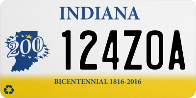 IN license plate 124ZOA