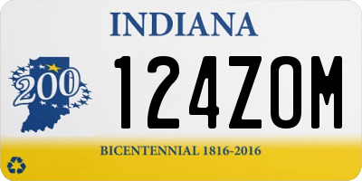 IN license plate 124ZOM