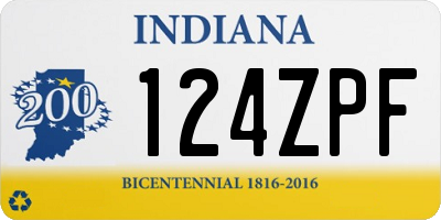 IN license plate 124ZPF