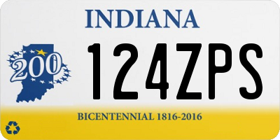IN license plate 124ZPS