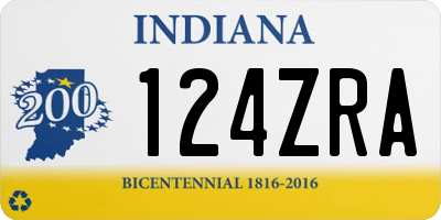 IN license plate 124ZRA
