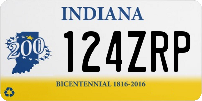 IN license plate 124ZRP
