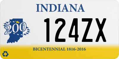 IN license plate 124ZX