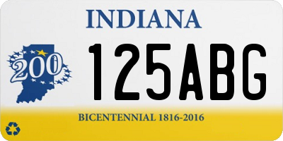 IN license plate 125ABG