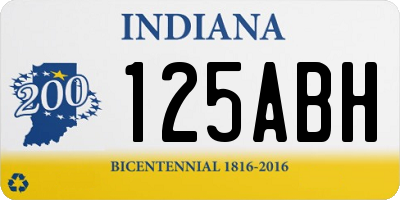 IN license plate 125ABH