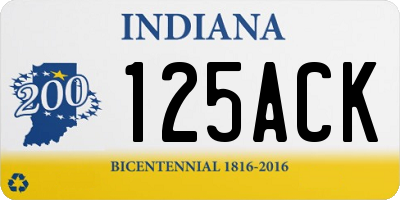 IN license plate 125ACK