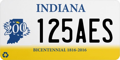 IN license plate 125AES