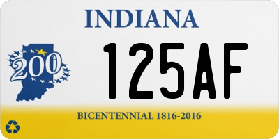 IN license plate 125AF