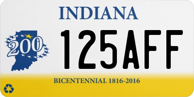 IN license plate 125AFF