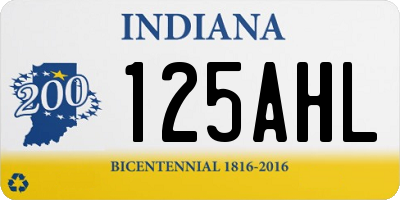 IN license plate 125AHL