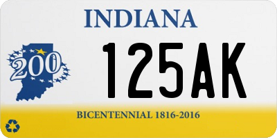 IN license plate 125AK