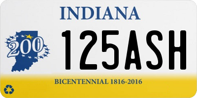 IN license plate 125ASH