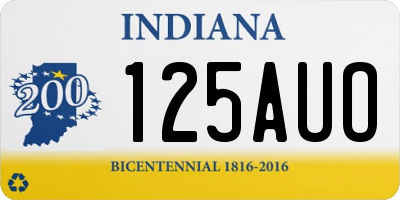 IN license plate 125AUO