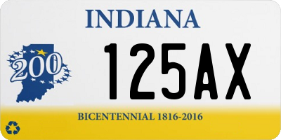 IN license plate 125AX