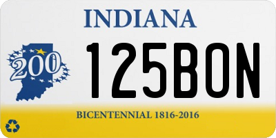 IN license plate 125BON
