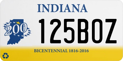 IN license plate 125BOZ
