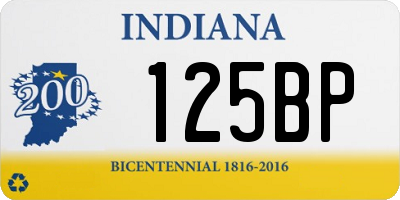 IN license plate 125BP