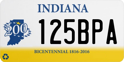 IN license plate 125BPA