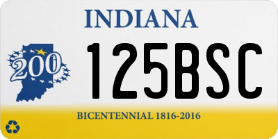 IN license plate 125BSC