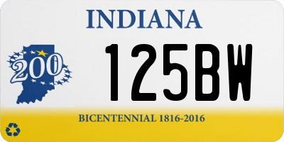 IN license plate 125BW