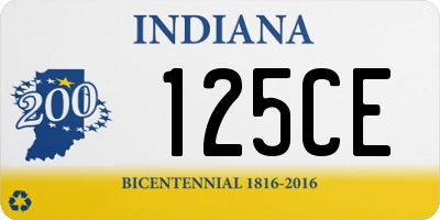 IN license plate 125CE