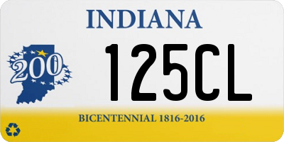 IN license plate 125CL