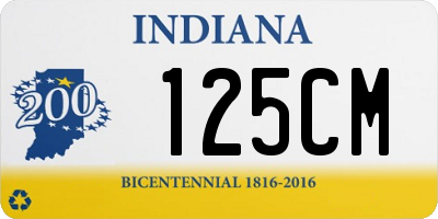 IN license plate 125CM