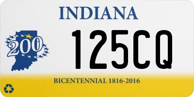 IN license plate 125CQ