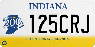 IN license plate 125CRJ