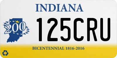 IN license plate 125CRU