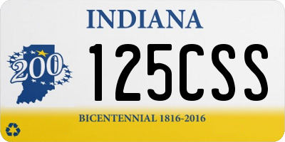 IN license plate 125CSS