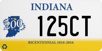 IN license plate 125CT