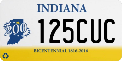 IN license plate 125CUC