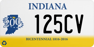 IN license plate 125CV