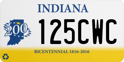 IN license plate 125CWC
